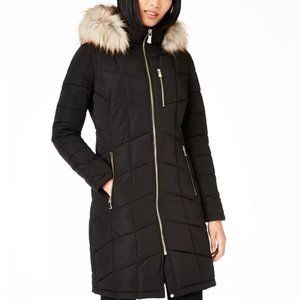 Calvin Klein Hooded Faux-Fur-Trim Puffer Coat, Created for Macy's
